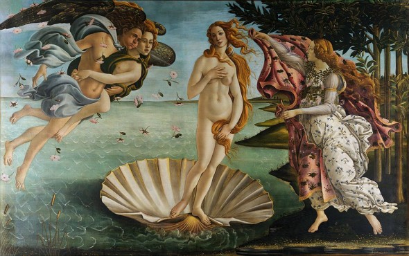 Botticelli Birth of Venus 450x230 Botticellis Birth of Venus